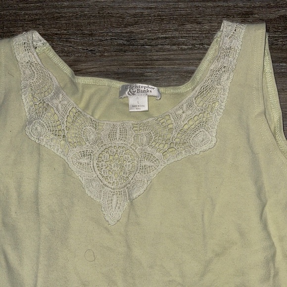 Tank top with lace trim around the neck, size L - Picture 2 of 3